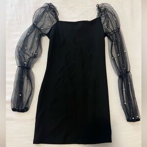 Long Sleeve Pearl Detail Dress